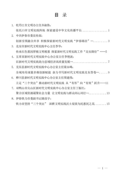 第1377期（8篇）黑龙江省文明实践工作现场推进会发言材料材料汇编