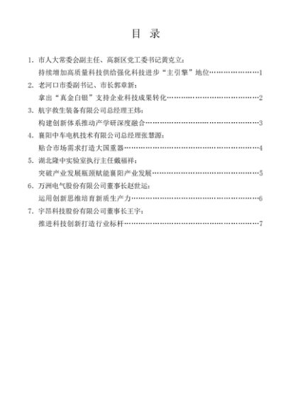 第1326期（7篇）襄阳市科技创新大会代表发言材料汇编